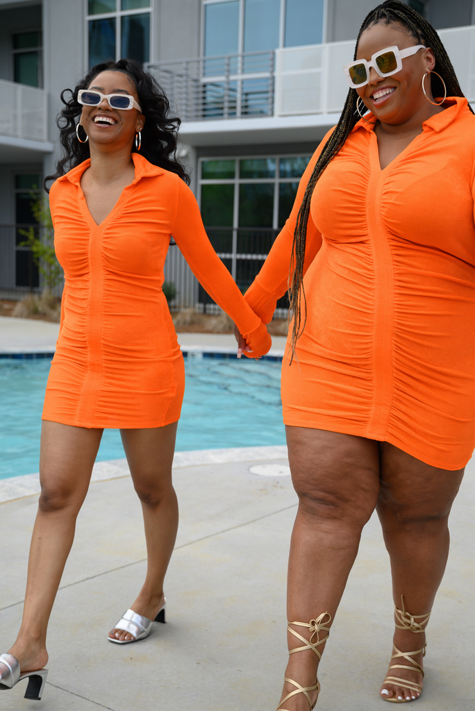 Curve Tangerine Dream Mini Dress Curve Tangerine Dream Mini Dress