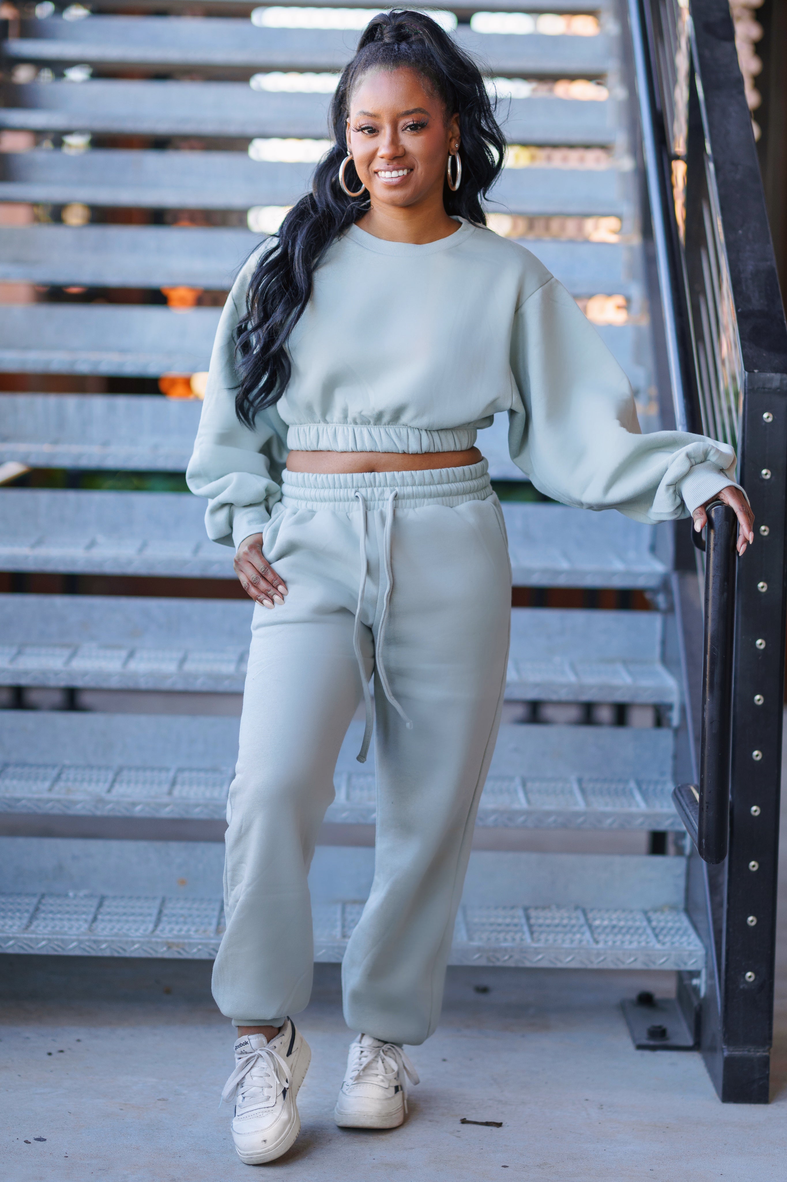 Queen of the Crop Pullover Jogger Set The Summer North