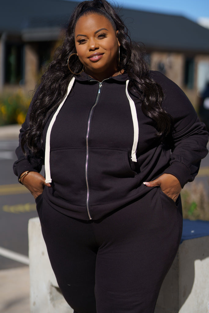Curve Front Zip Booked & Busy Sweatsuit